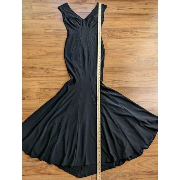 Betsy & Adam Mermaid Gown Size 0 Black Sleeveless Any Occasion Maxi Dress C2 - Picture 5 of 11